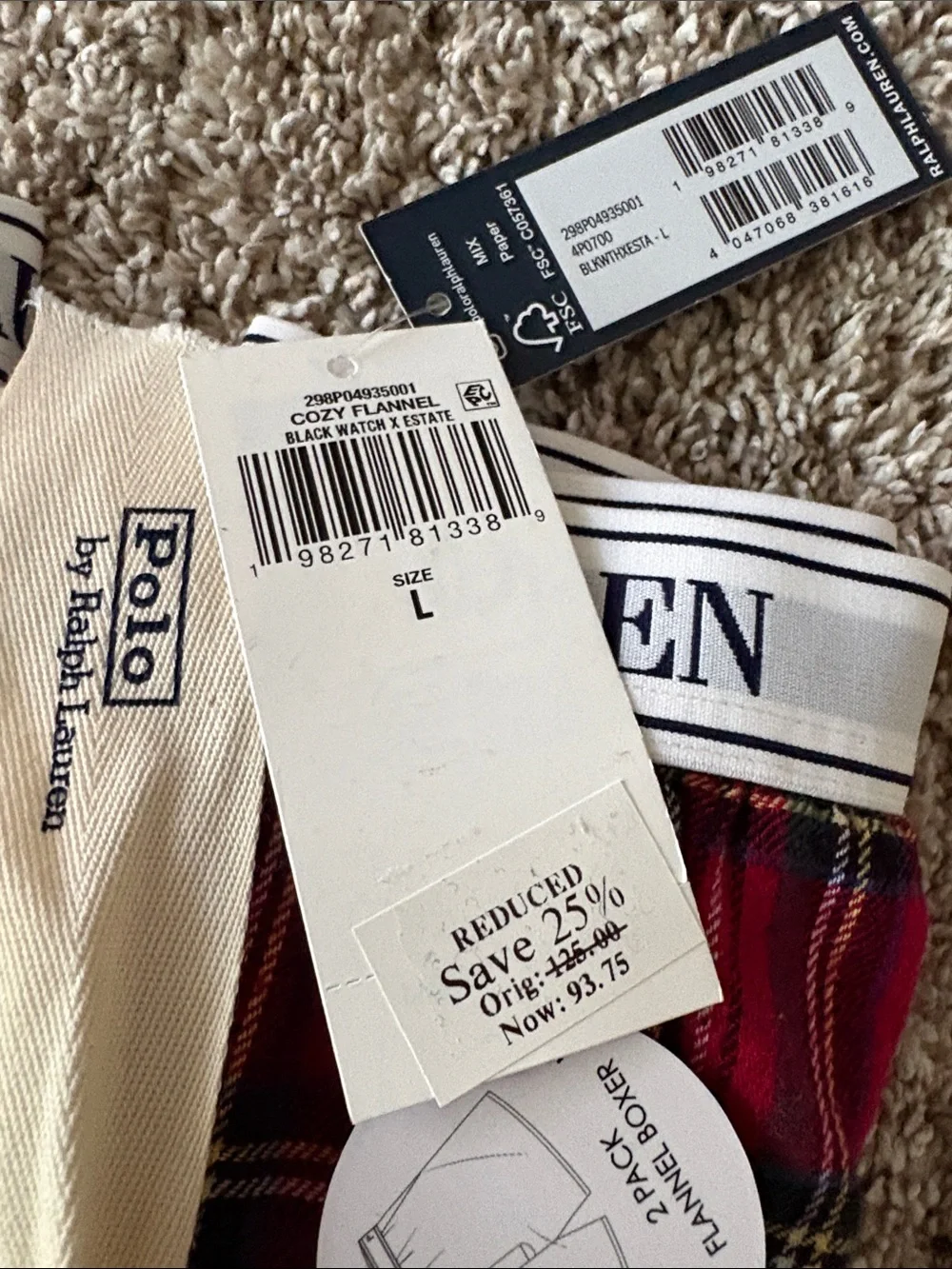 Ralph Lauren Plaid Boxer Set in Red & Green